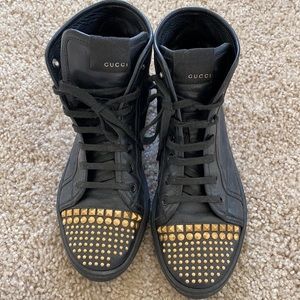 Gucci Studded Accent High Top Sneakers